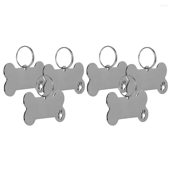 Collares para perros 6 piezas Etiqueta para mascotas Etiquetas de nombre de acero Etiquetas de números de teléfono Encanto de identificación Gato inoxidable personalizado