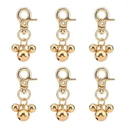 Colliers de chien 6pcs collier de compagnie cloche marche usure résistante Charme quotidien rappel chat intérieur extérieur facile installer clés anneau de zinc fort alliage