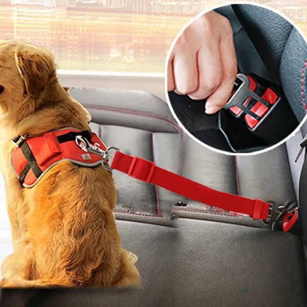 Colliers de chien réglables, ceinture de sécurité de voiture pour chat, laisse de siège de véhicule pour animaux de compagnie, collier de Traction de voyage, harnais, produit à Clip en plomb