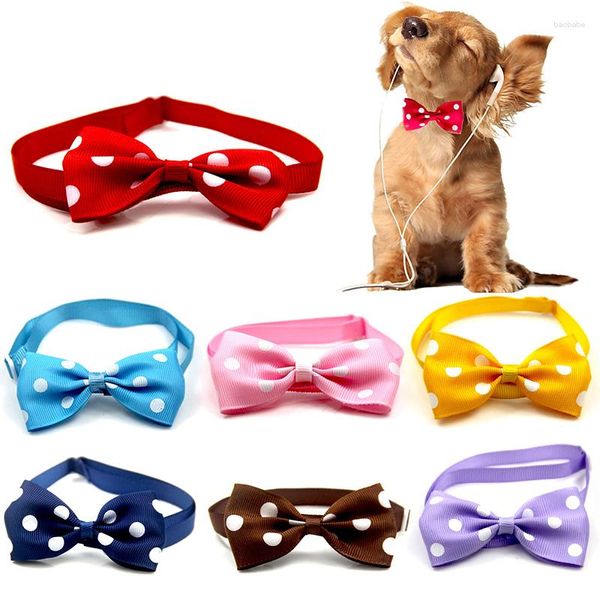 Collares para perros Collar de gato ajustable Bowknot Dot Collar de estampado suministros para mascotas Accesorios de corbata Fashion Beauty linda