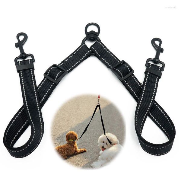 Colliers pour chiens longueur réglable double laisse pour la marche entraînement séparateur de plomb grand moyen petit fournitures pour animaux de compagnie C42