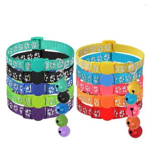 Collares para perros Collar de Gato ajustable con accesorios de campana para Perros pequeños gatos Nylon reflectante de liberación rápida gatito cachorro Perros