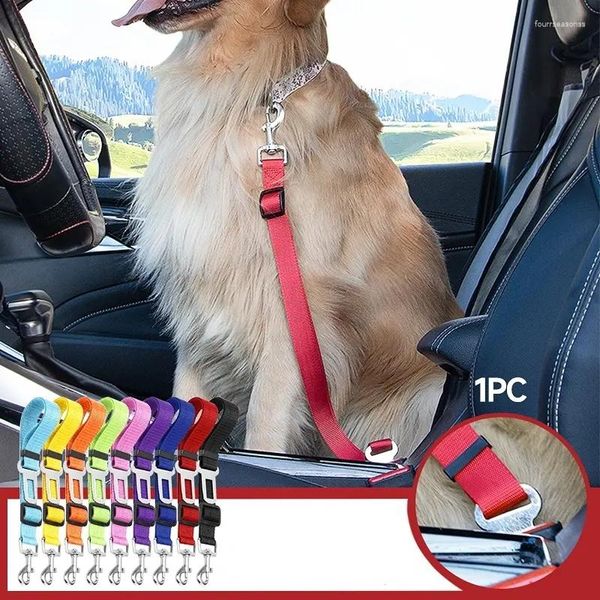 Colliers pour chiens Ceinture de sécurité réglable pour animal de compagnie Chat Laisse de sécurité Harnais Laisse Petit clip de voyage