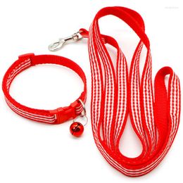 Colliers pour chiens Ensemble de colliers colorés pour animaux de compagnie réglables Laisses Plaid Cat Lead Leash Training Walking Supplies