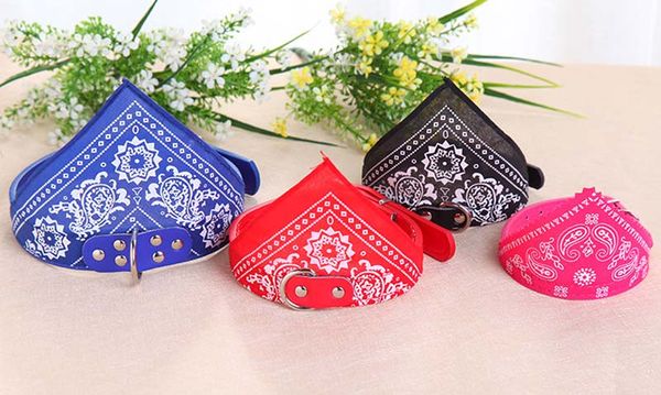 Colliers pour chiens Réglable Pet Dog Cat Bandana Scarf Collar Neckerchief Brand New Mix Colors S M L XL