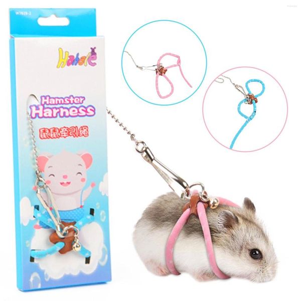 Colliers pour chiens Réglable Pet Hamster Laisse Harnais Corde Gerbille Traction Et Ventilation Extérieure Petit Rat Souris Cage