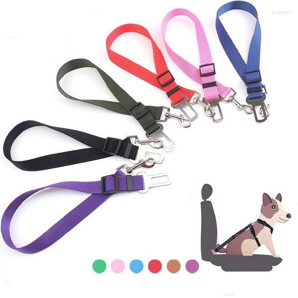 Colliers pour chiens, ceinture de sécurité réglable pour animaux de compagnie, harnais de véhicule pour voiture et chat, levier de sécurité, Traction, Accessoires pour chiens