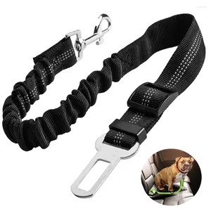Halsbanden Verstelbare veiligheidsgordel voor kleine, middelgrote en grote honden met elastische absorberende bungeebuffer Reflecterend veiligheidsharnas