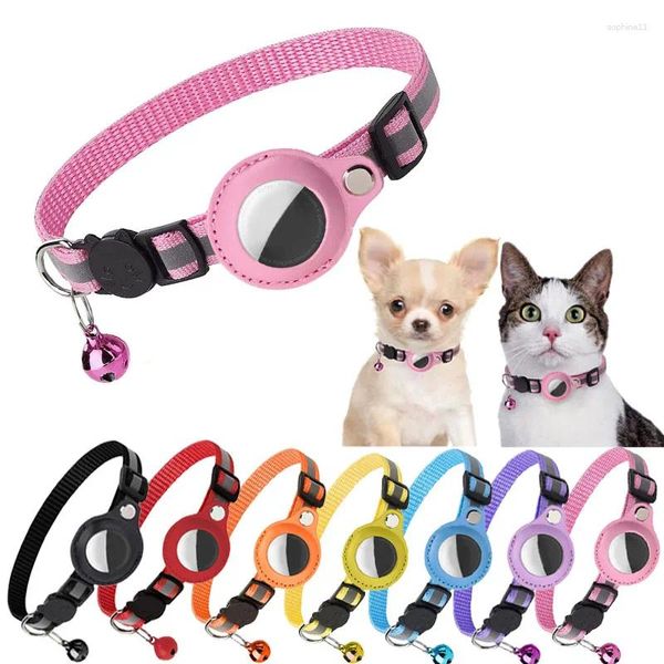 Collares para perros soporte para el collar de collar reflectante nylon gat gps buscador anti-perdición rastreador accesorios para mascotas