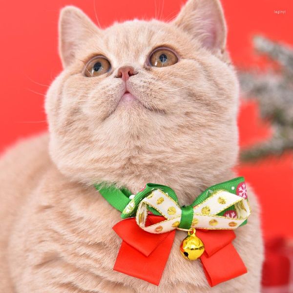 Colliers pour chiens Amazon Pet Christmas Colorful Bowtie Bell Collar Cat Dress