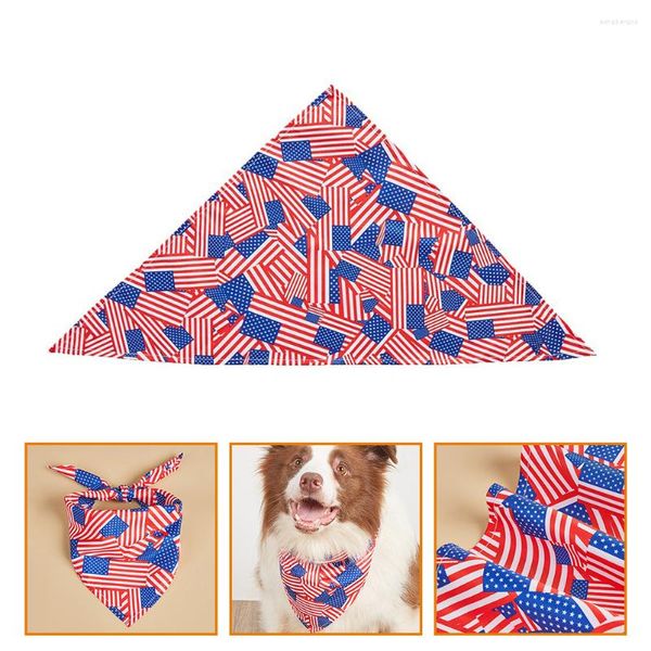 Colliers pour chiens, drapeau américain, Bandana pour animaux de compagnie, chaton, écharpe décorative triangulaire, bavoir triangulaire
