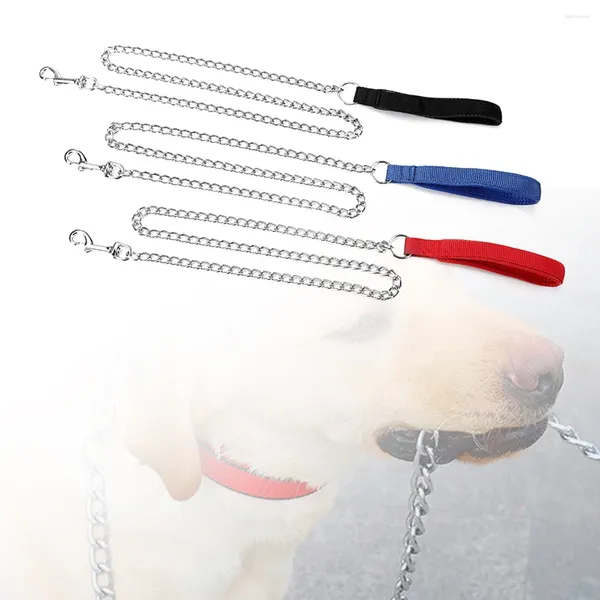 Colliers pour chiens, laisse de Traction Anti-morsure, fournitures pour animaux de compagnie, barre de chaîne en fer et mousse, en métal de 120CM