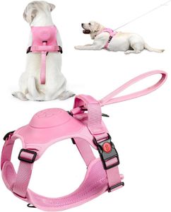 Halsbanden ATUBAN Harnas voor middelgrote honden Geen trekharnas met ingebouwde intrekbare riem Heavy Duty frontclip