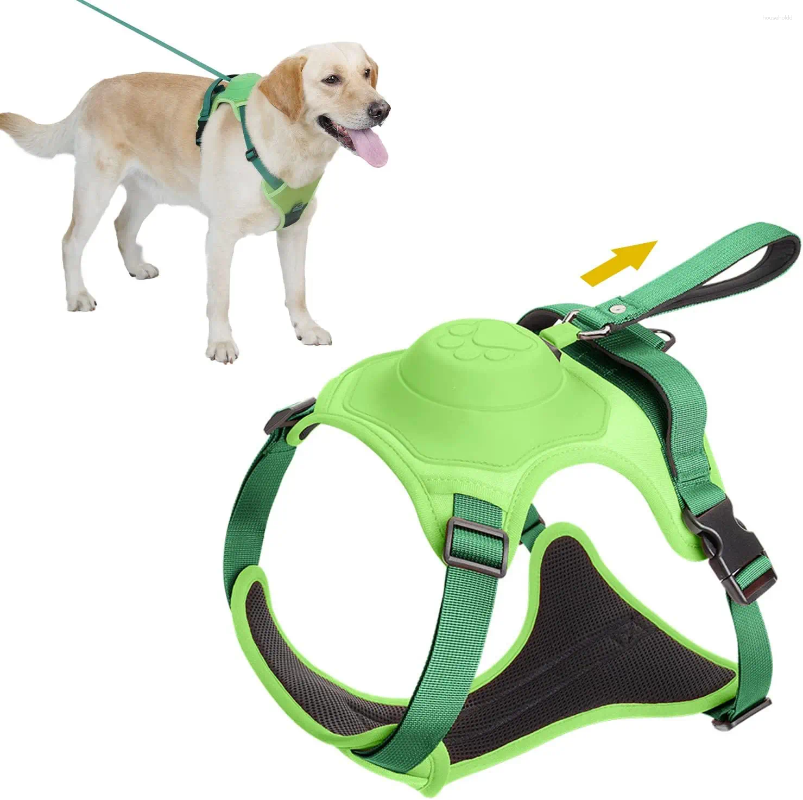 Collares para perros Arnés ATUBAN Correa retráctil Todo en uno Arnés ajustable para caminar fácil 2 clips Bloqueo automático