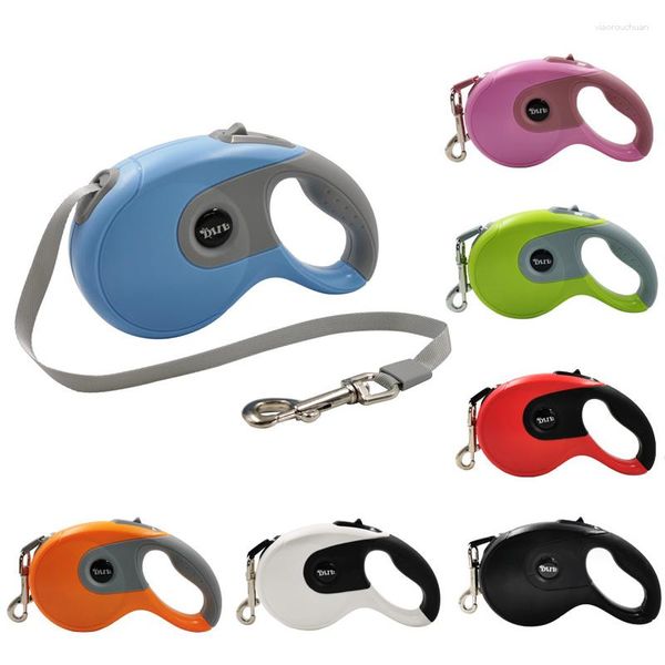 Collares para perros correa retráctil automática duradera 3m/5m tracción de cuerda de nylon pequeños perros medianos caminando