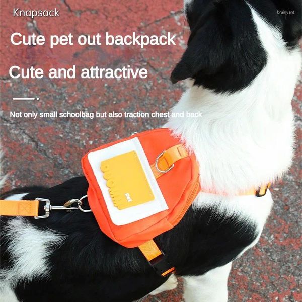 Faisceau de sacs à dos pour chien avec laisse Sac autoportant pour les petits chiens moyens de voyage en randonnée quotidienne (m jaune)