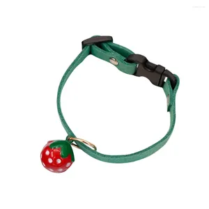 Colliers pour chien, cloche, collier pour animaux de compagnie, fraise, fournitures créatives pour chat (vert taille XS)