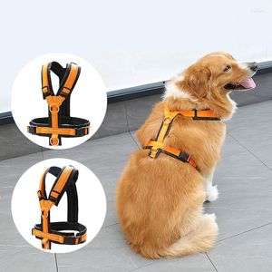 Colliers pour chiens grand harnais réglable Orange gilet pour animaux de compagnie réfléchissant pour chiens de taille moyenne fournitures de contrôle de formation de travail