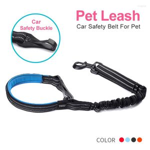 Colliers pour chiens grande laisse chiens véhicule ceinture de sécurité de voiture en nylon antidéflagrant chaîne élastique réfléchissante pour animaux de compagnie pour laisses simples moyennes et grandes