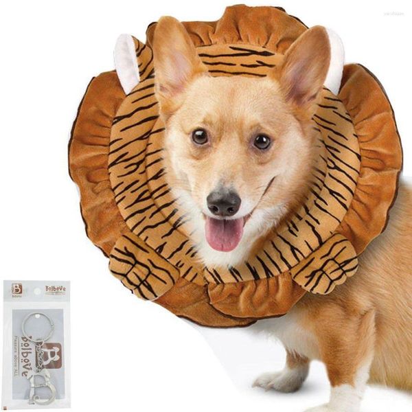 Colliers pour chiens Bolbove Brown Tiger Pet Soft Stylish Cone Recovery E-Collar pour chiens chats