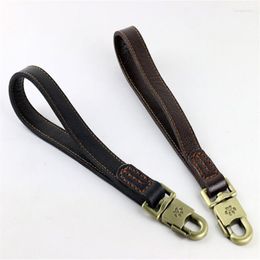 Colliers de chien bref grande laisse ceinture solide en alliage de zinc grand animal de compagnie laisse en cuir véritable chaîne de remorquage corde boucle accessoires pour chiens très énormes