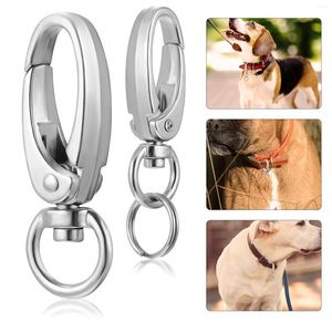 Colliers pour chiens, Clip d'étiquette à bouton, porte-laisse, étiquette en alliage de Zinc, Clips de nom, ras du cou en acier inoxydable