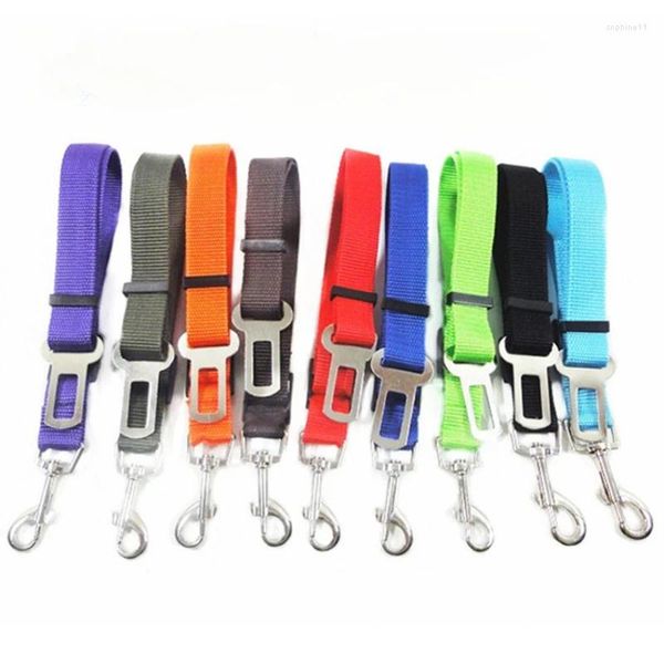 Collares para perros, cinturón de seguridad para coche para mascotas, gatos y perros retráctiles, Collar de correa ajustable, suministros para mascotas, Clip de plomo, palanca de seguridad