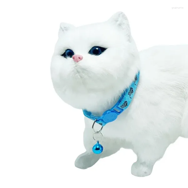 Colliers pour chiens et chats imprimés de dessins animés, avec cloches, collier pratique pour animaux de compagnie, accessoires pour chats, produit vendu