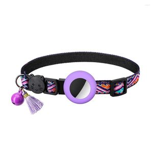 Colliers pour chiens collier de chat avec cloche colliers de chaton réglables-boucle de sécurité pour porte-étiquette à air étui pour animaux de compagnie violet