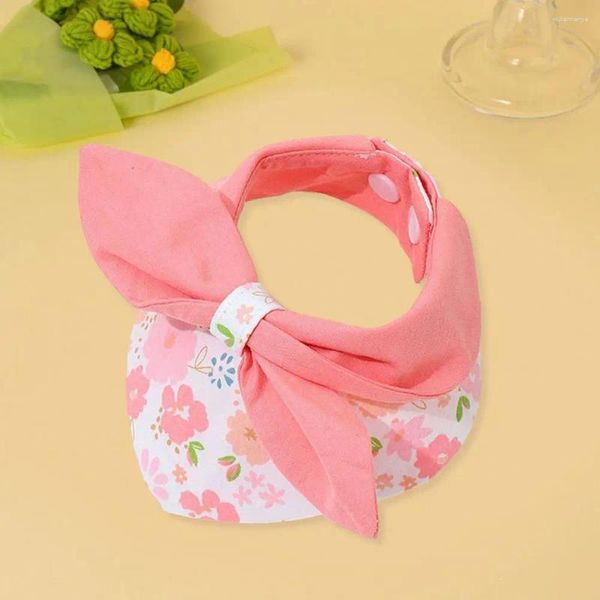 Colliers pour chiens et chats, serviette de salive, motif floral, foulard pour animaux de compagnie, foulard avec fermeture à nœud papillon, écharpe triangulaire confortable pour chiot