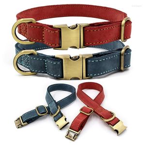 Colliers pour chiens bétail cacher chiot collier pour animaux de compagnie pour chiens laisse chaîne boucle en métal cuir grands animaux fournitures berger allemand Pitbull