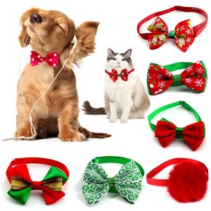 Collares de perro Collar de gato de Navidad Pajarita de gatos de vacaciones Correa de cuello ajustable Accesorios de aseo Collar de cachorro
