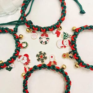 Collares para perros, Collar de gato tejido de Navidad con colgante, árbol de Navidad, campana de Papá Noel, Collar para mascotas de ganchillo para perros pequeños, accesorios