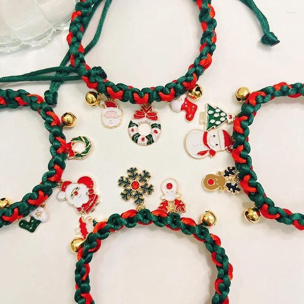 Colliers de noël tricotés pour chiens et chats, avec pendentif, arbre de noël, clochette de père noël, collier pour animaux de compagnie, crochet pour petits chiens, accessoires