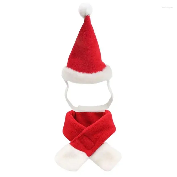 Colliers de chien Noël Pet Santa Hat Cat Claus and Scarf mignon Costume Adjustable Set Birthday