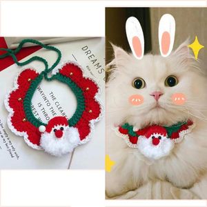 Hondenkraagkraag Kerstmis wol Santa Cat Speeksel handdoek Doekdoek Pet Supplies Gift Decoratie Puppy Accessoires