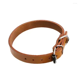 Colliers pour chiens en cuir véritable, réglables pour animaux de compagnie, avec anneau en D en métal, boucle en alliage