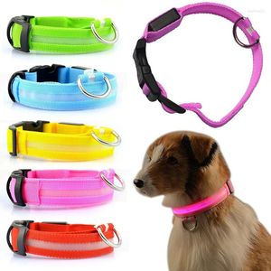 Collares para perros, Collar ligero antipérdida para perros, cachorros, luminosas de noche, suministros de nailon a la moda, productos para mascotas, accesorios