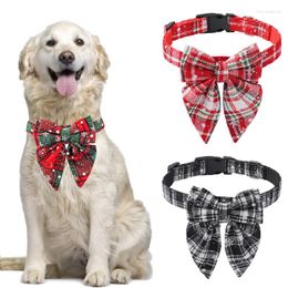 Colliers pour chiens Coton-polyester Cosy Cute Christmas Snowflake Bow Collar Chiot Pet Small Big Accessoires