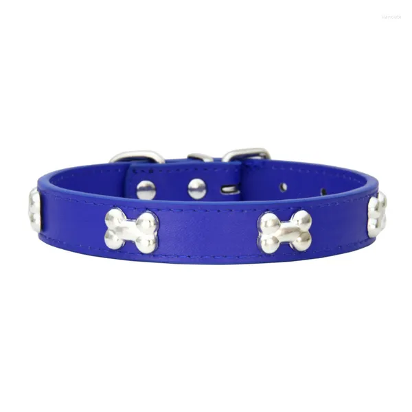 Colliers pour chiens collier pour animaux de compagnie transfrontalier Spot gros os en cuir PU peut être assorti à une ceinture de traction