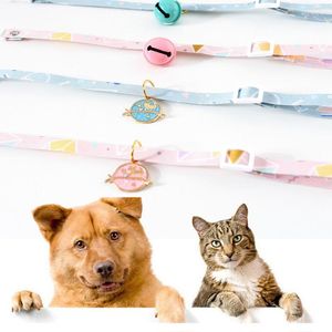 Hondenkragen schattige kat kraag met bel verstelbare veiligheid uitsluiting kitten ketting bloemenpatroon puppy chihuahua hanger