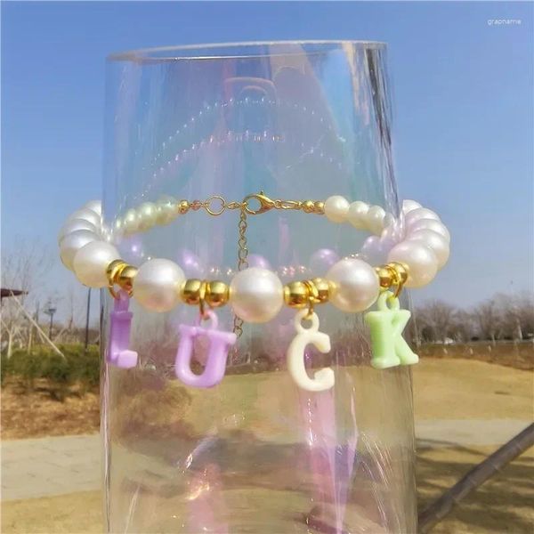 Collares para perros Moda linda Nombre personalizado Nombre personalizado Collar de perlas para mascotas Joyería para gatos Letras Colgante Accesorios dulces para suministros para cachorros