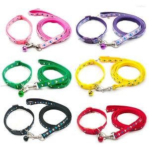 Colliers pour chiens mignon impression laisse Pet Traction corde chiot collier ensemble plusieurs couleurs réglable chat accessoires fournitures 1.2M