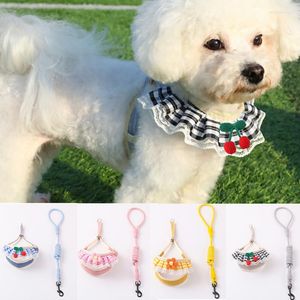 Colliers pour chiens, harnais et laisse en dentelle à volants, ensemble réglable pour animaux de compagnie, petits chiens, chat, sangle de poitrine, accessoires