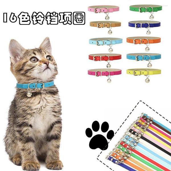 Collares de perros Diy Bell Collar Pet Correo PU Cuero Cat Ajustable para Gatos Suministros Etiqueta