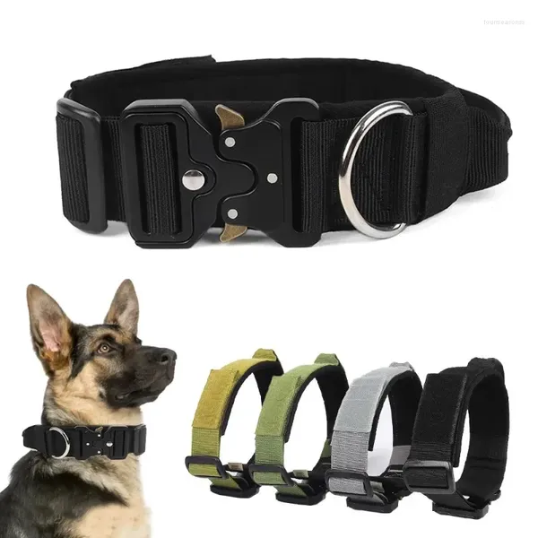 Colliers pour chiens collier tactique pour chiens avec poignée libération rapide réglable en Nylon Train féroce produits pour animaux de compagnie collier solide