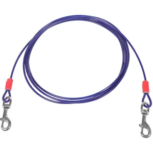 Colliers de chien Double crochet Tether Steel Wire Rope Lash Pet Camping