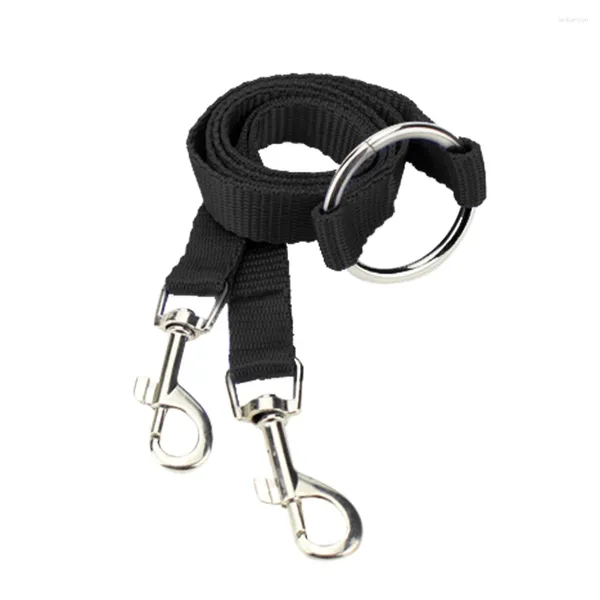 Collares para perros correas dobles para perros paseo y control 2 cinturón de nailon cuerda de tracción para mascotas mascotas pequeñas (negro)