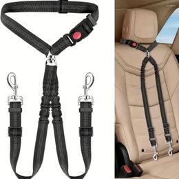 Colliers de chien Double ceinture de sécurité en nylon durable Double voiture avec élastique et appui-tête élastique en toute sécurité confortable pour les voyages