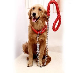 Halsbanden Dubbelstrengs touw Grote lijnen Metalen P-kettinggesp Contrasterende kleur Tractiehalsband voor huisdieren Voor grote honden 1,4 m lengte